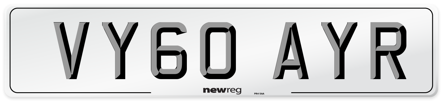 VY60 AYR Number Plate from New Reg